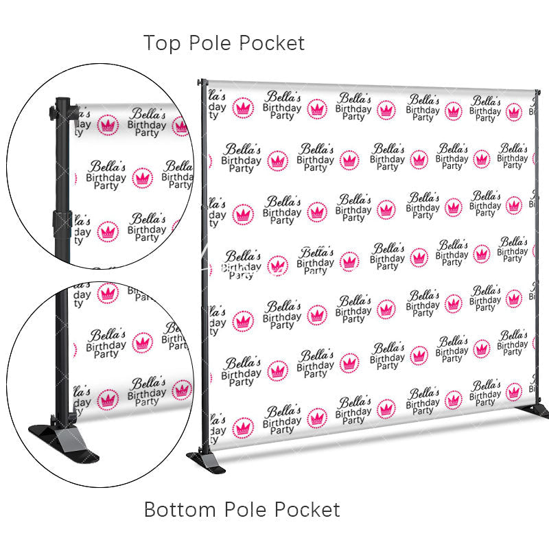 Aperturee - Aperturee Pink Crown Custom Birthday Step And Repeat Banner