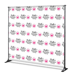 Aperturee - Aperturee Pink Crown Custom Birthday Step And Repeat Banner