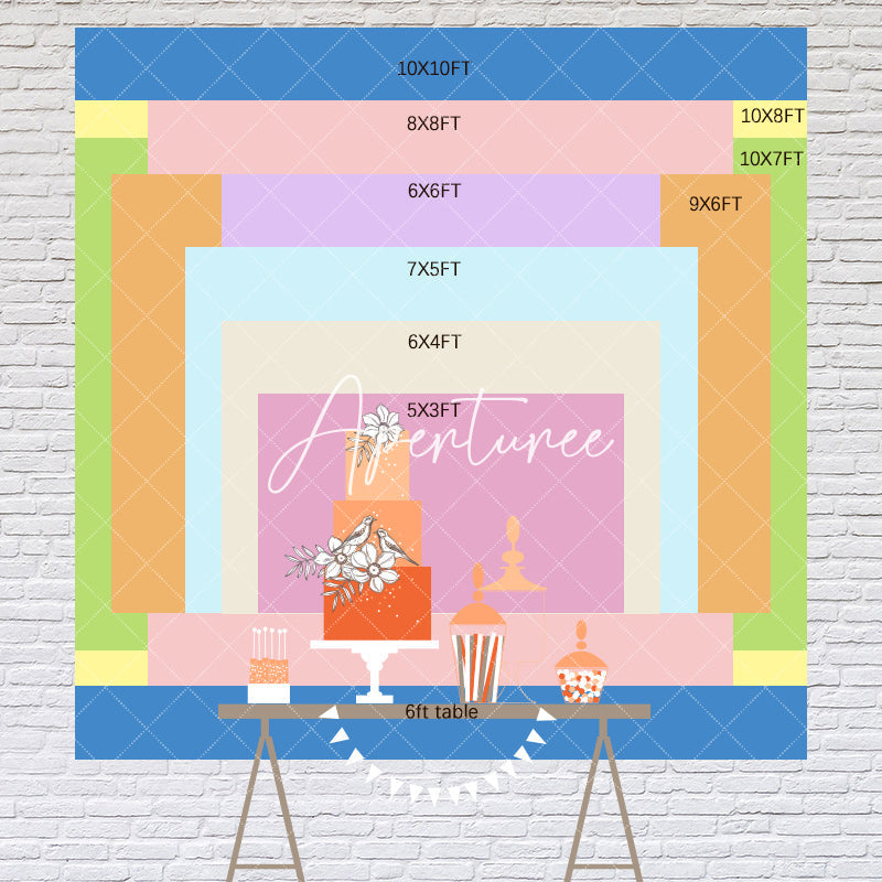 Aperturee - Aperturee Pink Dessert Little Sweetheart 1st Birthday Backdrop