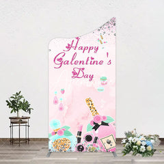 Aperturee - Aperturee Pink Diamonds Happy Galentines Day Arch Backdrop