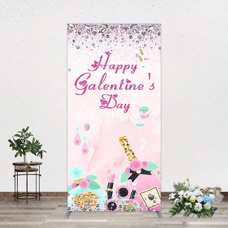 Aperturee - Aperturee Pink Diamonds Happy Galentines Day Arch Backdrop