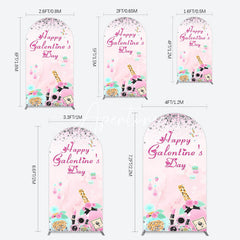 Aperturee - Aperturee Pink Diamonds Happy Galentines Day Arch Backdrop