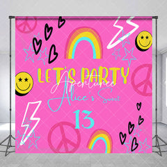 Aperturee - Aperturee Pink Disco Vibe Custom Sweet 13 Birthday Backdrop