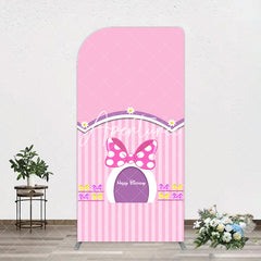 Aperturee - Aperturee Pink Fairy Tale Mouse Happy Birthday Arch Backdrop