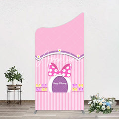 Aperturee - Aperturee Pink Fairy Tale Mouse Happy Birthday Arch Backdrop