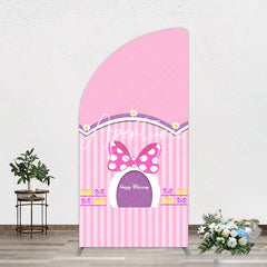 Aperturee - Aperturee Pink Fairy Tale Mouse Happy Birthday Arch Backdrop