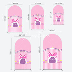 Aperturee - Aperturee Pink Fairy Tale Mouse Happy Birthday Arch Backdrop