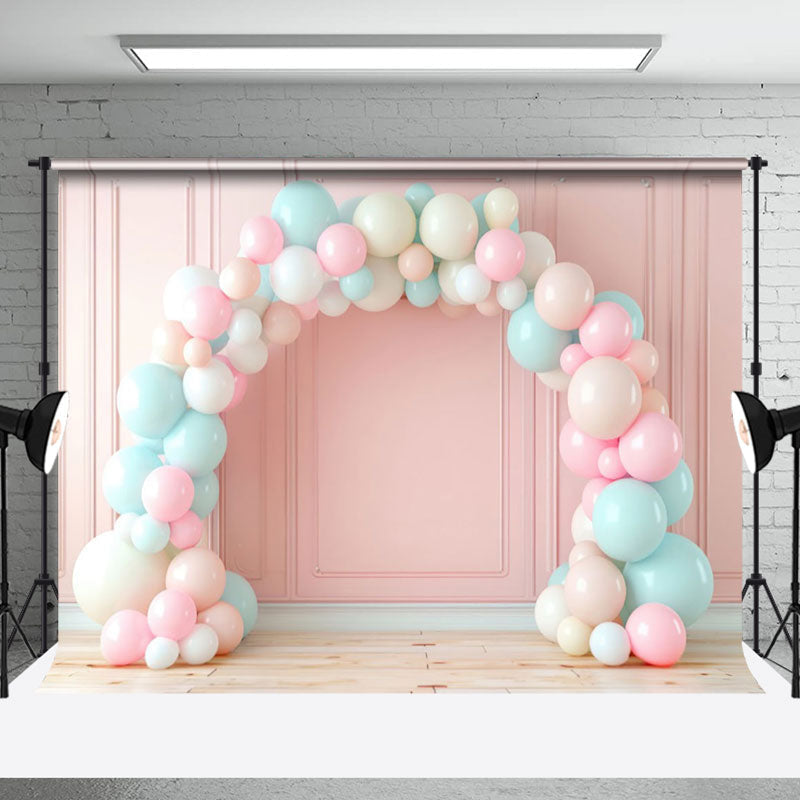 Aperturee - Aperturee Pink Fairy Tale Wall Arch Balloon Cake Smash Backdrop