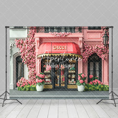 Aperturee - Aperturee Pink Floral Luxury Store Street Spring Backdrop