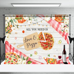 Aperturee - Aperturee Pink Floral Wooden Picnic Bridal Shower Backdrop