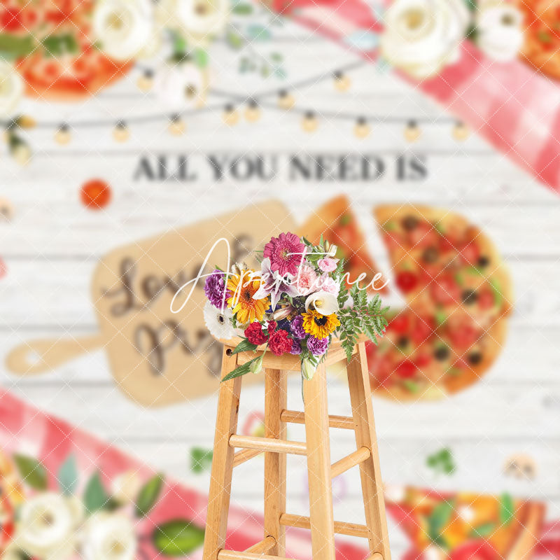 Aperturee - Aperturee Pink Floral Wooden Picnic Bridal Shower Backdrop