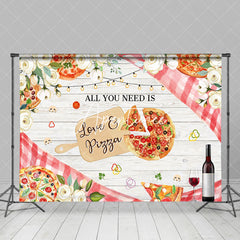 Aperturee - Aperturee Pink Floral Wooden Picnic Bridal Shower Backdrop