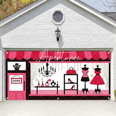 Aperturee - Aperturee Pink Girl Boutique Store Birthday Garage Door Banner