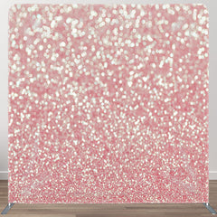 Aperturee - Aperturee Pink Glitter Bokeh Fabric Backdrop Cover for Birthday