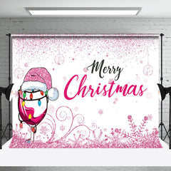 Aperturee - Aperturee Pink Glitter Goblet Hat Merry Christmas Backdrop