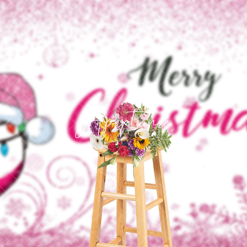 Aperturee - Aperturee Pink Glitter Goblet Hat Merry Christmas Backdrop