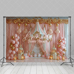 Aperturee - Aperturee Pink Gold Luxury Circus Tent Cake Smash Backdrop