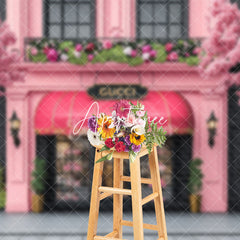 Aperturee - Aperturee Pink Gucci Luxury Goods Store Architecture Backdrop