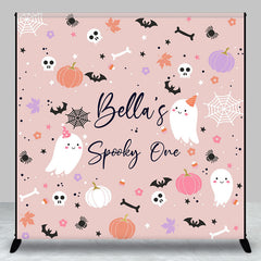 Aperturee - Aperturee Pink Halloween Spoooky One Custom Birthday Backdrop