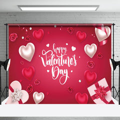 Aperturee - Aperturee Pink Heart Gift Box Happy Valentines Day Backdrop