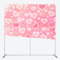 Aperturee - Aperturee Pink Heart Glitter Fabric Backdrop Cover for Birthday