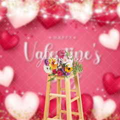 Aperturee - Aperturee Pink Heart Romantic Vibe Valentines Day Backdrop