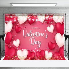 Aperturee - Aperturee Pink Heart Romantic Vibe Valentines Day Backdrop