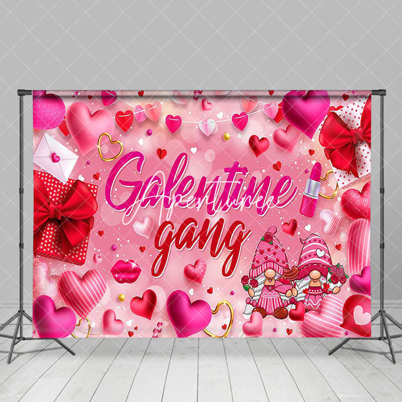 Aperturee - Aperturee Pink Hearts Gifts Glitter Galentine Gang Backdrop