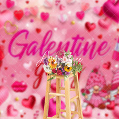 Aperturee - Aperturee Pink Hearts Gifts Glitter Galentine Gang Backdrop