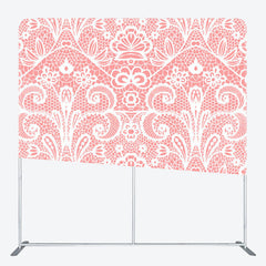 Aperturee - Aperturee Pink Lace Parttern Fabric Backdrop Cover For Party