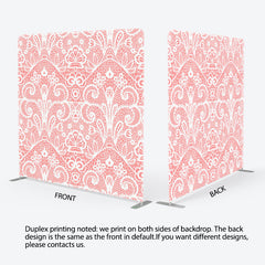 Aperturee - Aperturee Pink Lace Parttern Fabric Backdrop Cover For Party