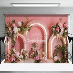 Aperturee - Aperturee Pink Lighted Arch Wall Plant Floral Wedding Backdrop