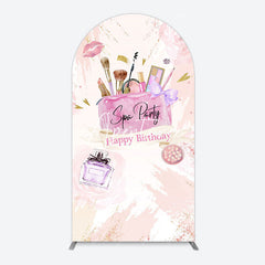 Aperturee - Aperturee Pink Lip Perfume Birthday Spa Party Arch Backdrop