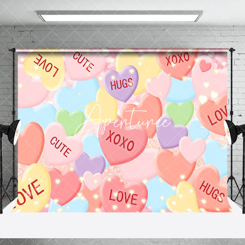 Aperturee - Aperturee Pink Love Valentines Day Balloons Room Set Backdrop