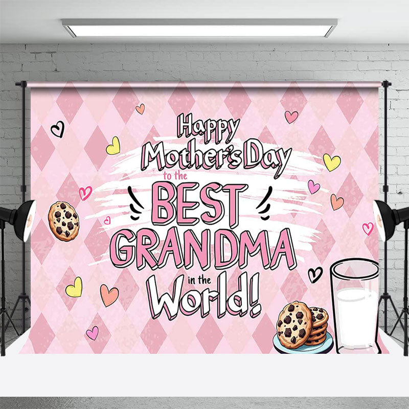 Aperturee - Aperturee Pink Milk Cookie Best Grandma Mothers Day Backdrop