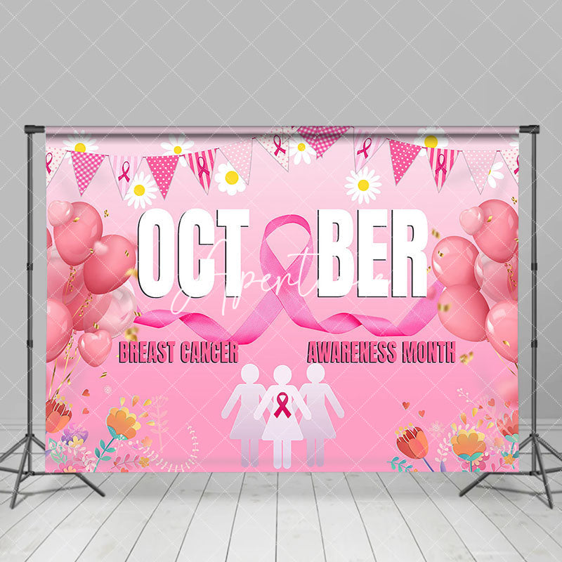 Aperturee - Aperturee Pink October Breast Cancer Awareness Month Backdrop