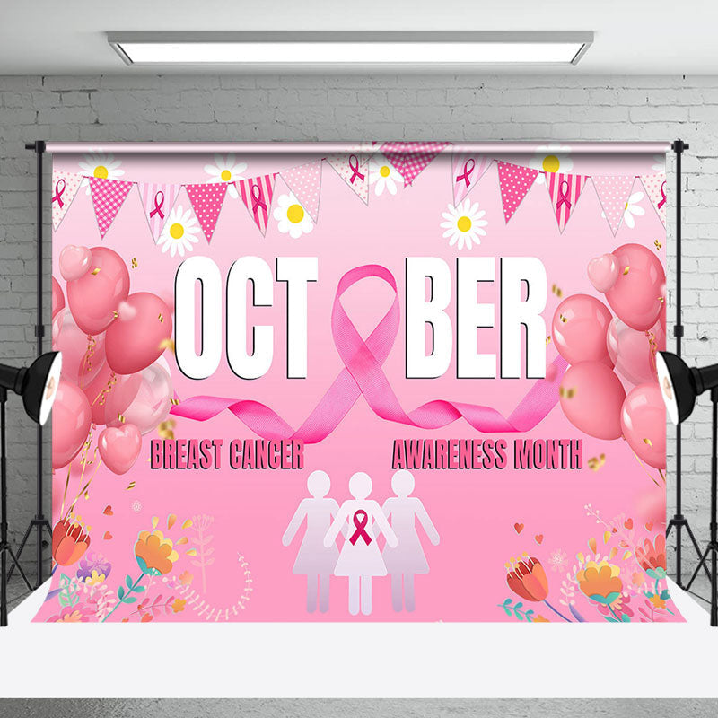 Aperturee - Aperturee Pink October Breast Cancer Awareness Month Backdrop