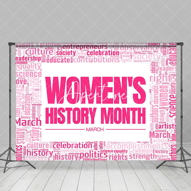 Aperturee - Aperturee Pink Positive Slogan Womens History Month Backdrop