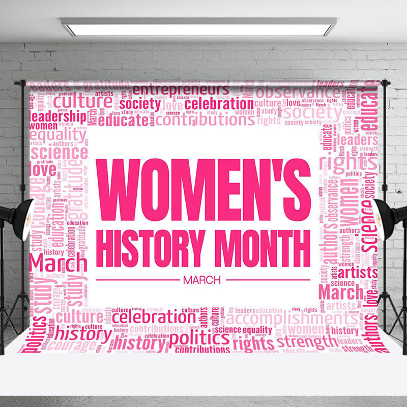 Aperturee - Aperturee Pink Positive Slogan Womens History Month Backdrop