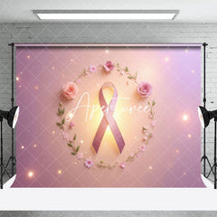 Aperturee - Aperturee Pink Ribbon Flower Breast Cancer Awareness Backdrop