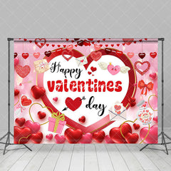 Aperturee - Aperturee Pink Romantic Balloons Happy Valentines Day Backdrop