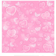 Aperturee - Aperturee Pink Romantic Heart Bubbles Square Tension Backdrop