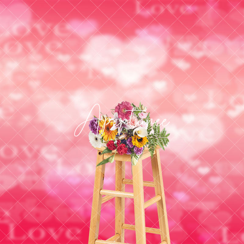 Aperturee - Aperturee Pink Romantic Heart Love You Valentines Day Backdrop