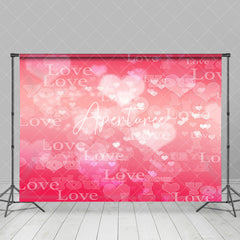 Aperturee - Aperturee Pink Romantic Heart Love You Valentines Day Backdrop