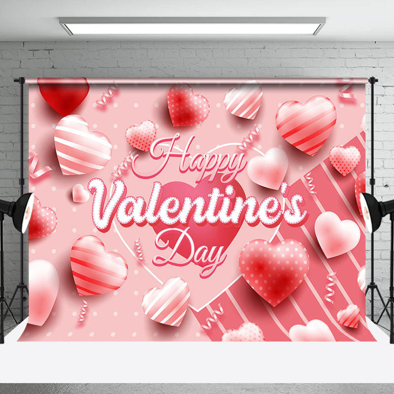 Aperturee - Aperturee Pink Romantic Love Hearts Valentines Day Backdrop