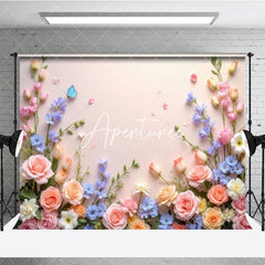 Aperturee - Aperturee Pink Rose Blooming Spring Vibe Photo Backdrop