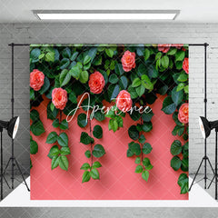 Aperturee - Aperturee Pink Rose Greenery Valentines Vibe Room Set Backdrop