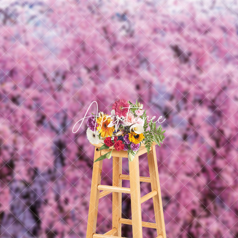 Aperturee - Aperturee Pink Sakura Forest Dense Blossoms Soft Warm Backdrop