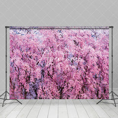 Aperturee - Aperturee Pink Sakura Forest Dense Blossoms Soft Warm Backdrop