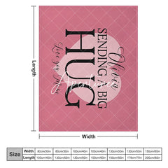 Aperturee - Aperturee Pink Sending A Big Hug Mom Gift Custom Text Blanket